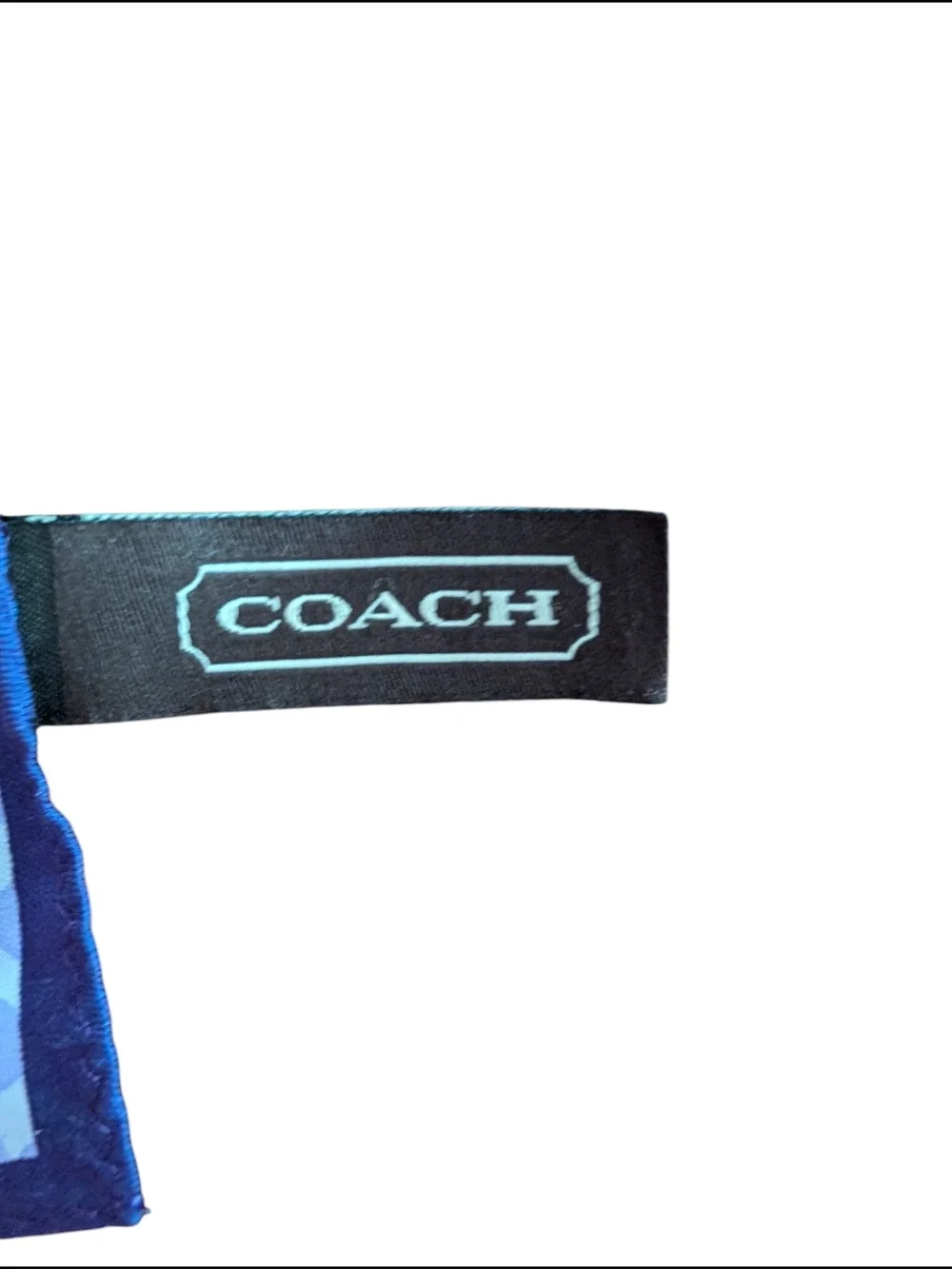 Coach Purple Logo Print Square Silk Scarf and Box